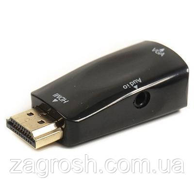 Promo Ціна! Перехідник HDMI to VGA 0.5m PowerPlant (CA910267) - тільки на ZaGrosh.com.ua, фото 1