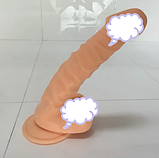 Реалістичний фалоімітатор на присосці 21 см, Ділдо фалос з мошонкою, інтимні іграшки для жінок, фото 3