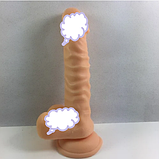 Реалістичний фалоімітатор на присосці 21 см, Ділдо фалос з мошонкою, інтимні іграшки для жінок, фото 2