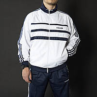 Чоловічий спортивний костюм Адідас Зебра біла Вінтаж 90-х Adidas Австрія Спортивні костюми великі розміри