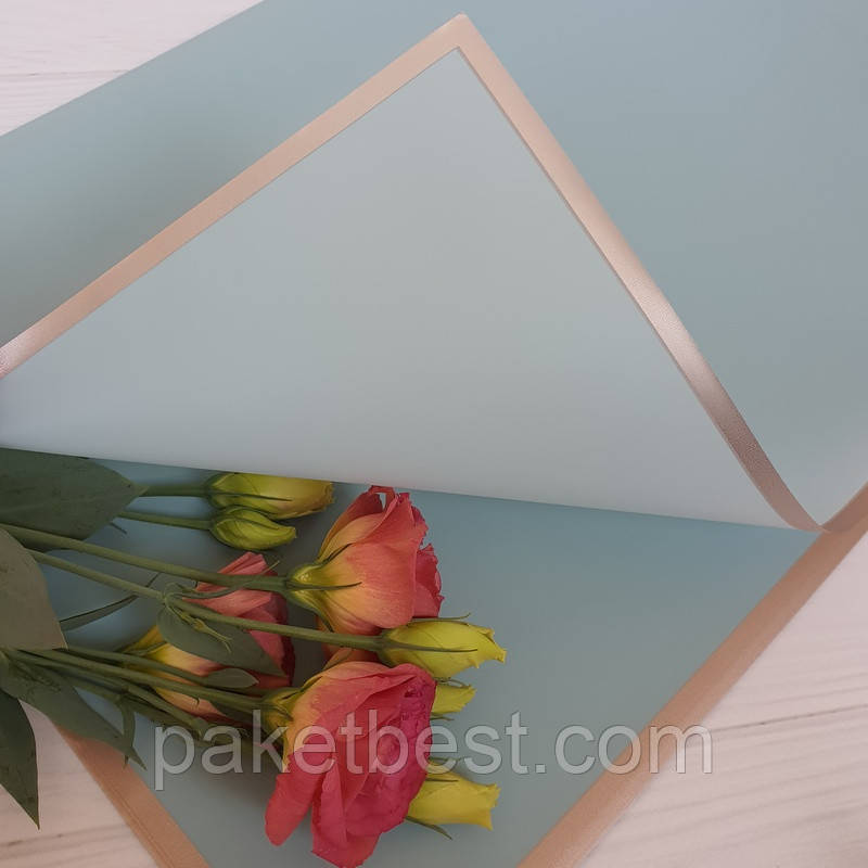 Калька для цветов ( 60х60 см) 20 штук Золотая рамочка "Стальной голубой" - фото 5 - id-p1224430076