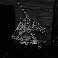 Акриловый светильник-ночник Ророноа Зоро (Zoro Roronoa) белый tty-n000664