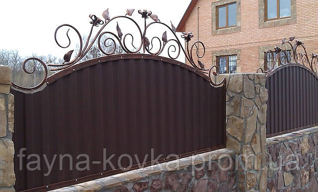 Кованный забор с профнастилом (840). - фото 2 - id-p18282140