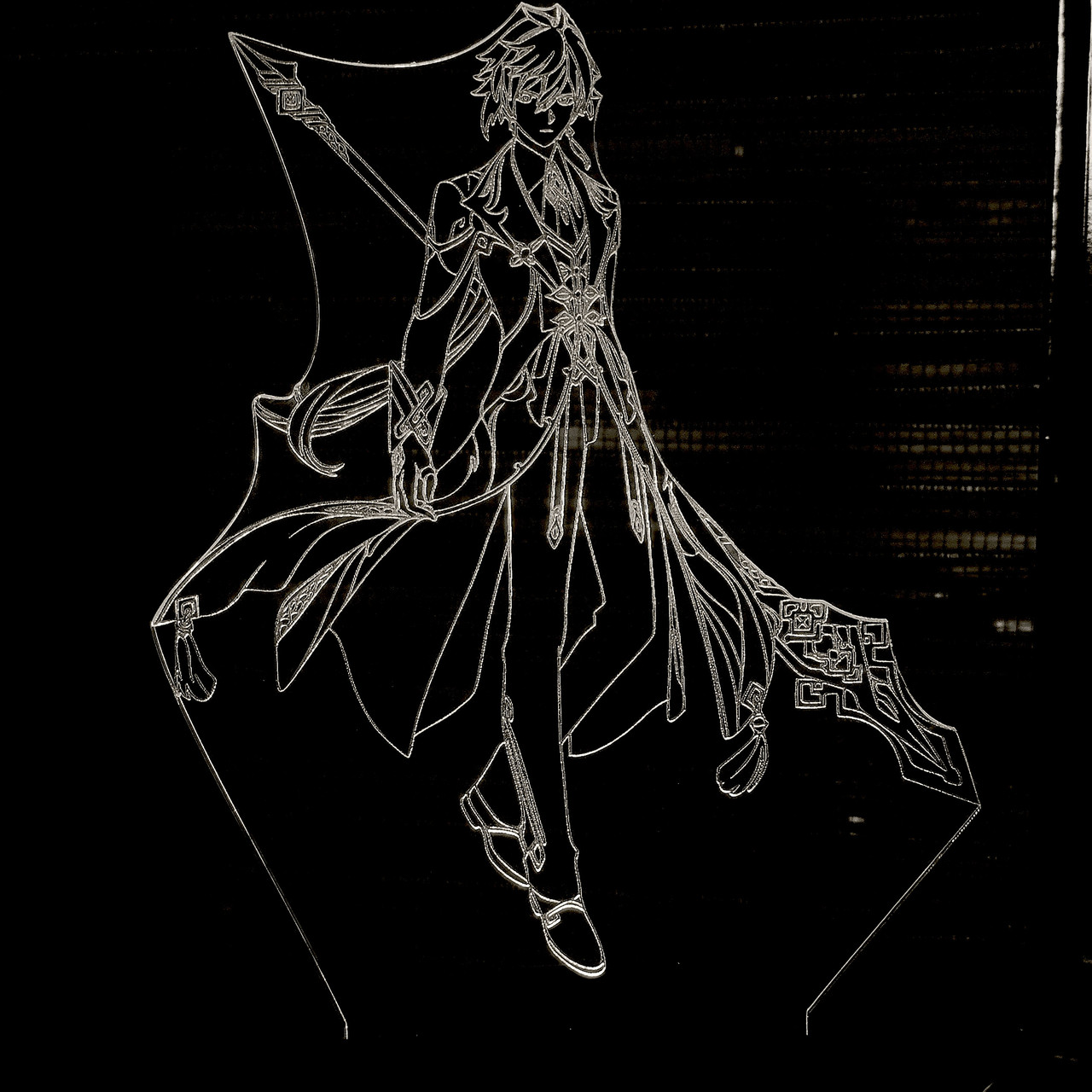 Акриловий світильник-нічник Чжун Ли (Zhongli) 2 білий tty-n000672