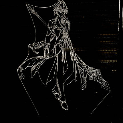 Акриловий світильник-нічник Чжун Ли (Zhongli) 2 білий tty-n000672, фото 1