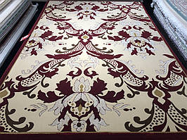 160x230 смКилим мільонник SAFIR Kasmir Hali Gaziantep, класичний східний дизайн з бордовим візерунком на бежевому фоні