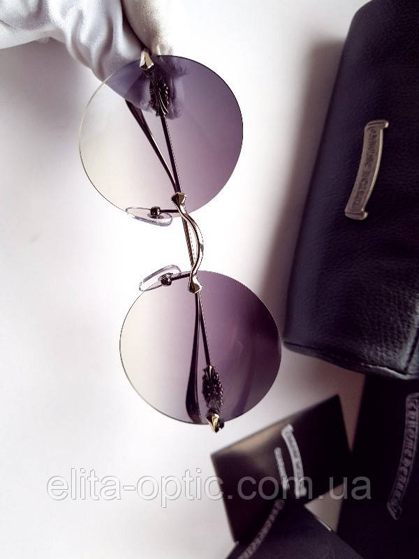 Брендовые круглые очки - Chrome Hearts- Ovaryeasy II 18K SWG - линза Zeiss - фото 2 - id-p989895779