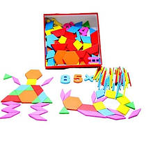 Дитячий навчальний набір - головоломка Танграм, вік від 3 років, матеріал - дерево