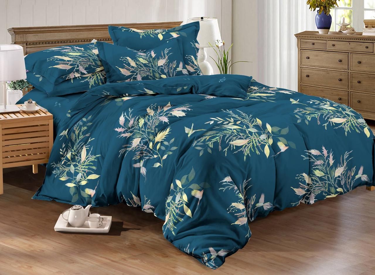 Якісна двоспальна постільна білизна 180х220 Сатин Люкс (17879) Двостороння постільна білизна, фото 1