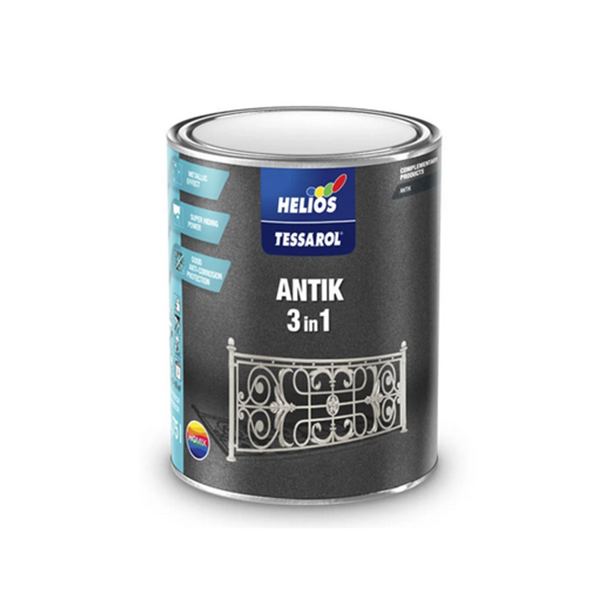 Алкідна емаль 3 в 1 Helios Tessarol Antik антрацит 0.75л