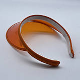 Жіночий пластиковий прозорий козирок помаранчевий, фото 2