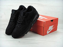 Зимові чоловічі кросівки з хутром Nike Air Max 90 VT Tweed Winter в чорному кольорі (Найк Аір Макс зимові) 43