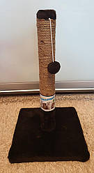 Когтеточка-стовпчик на підставці 30*30*55 см,  шоколад