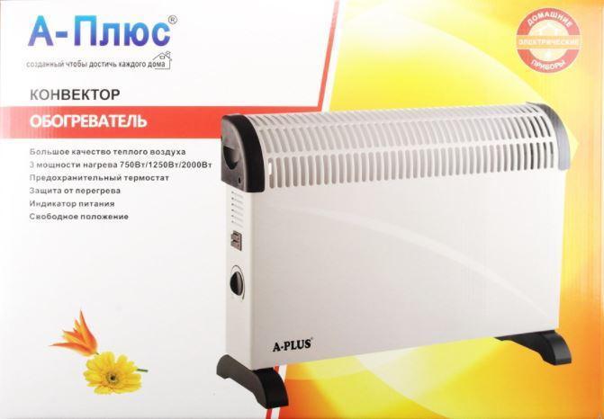 Конвектор A-Plus 2000 Вт А-Плюс. Обігрівач електричний, фото 1
