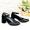 Туфлі жіночі на підборах, натуральна шкіра та замша чорного кольору, фото 3