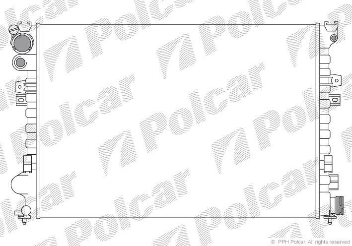 Радіатор охолодження двигуна Fiat Scudo 1.9 D DW8 Polcar 238008A2 Peugeot Citroen