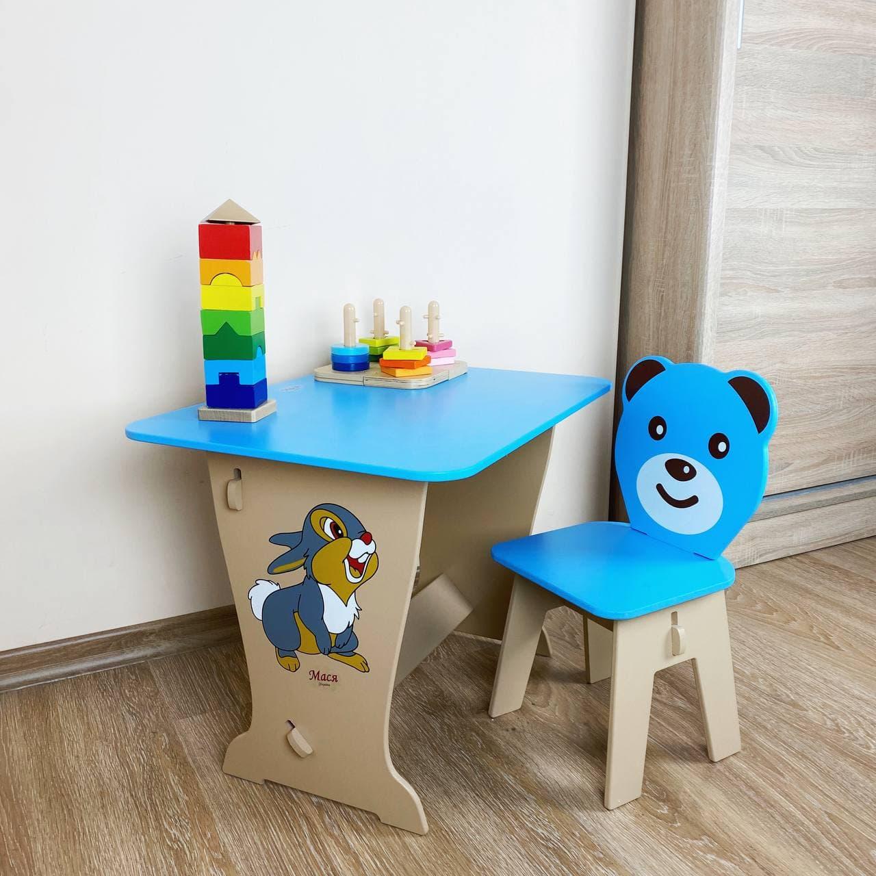 Набор стол и стул Мишка голубого цвета - фото 1 - id-p1461330886