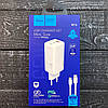 Мережний Зарядний пристрій 1USB + 2Type-C Hoco N16 65W White + Cable Type-C to Type-C, фото 4