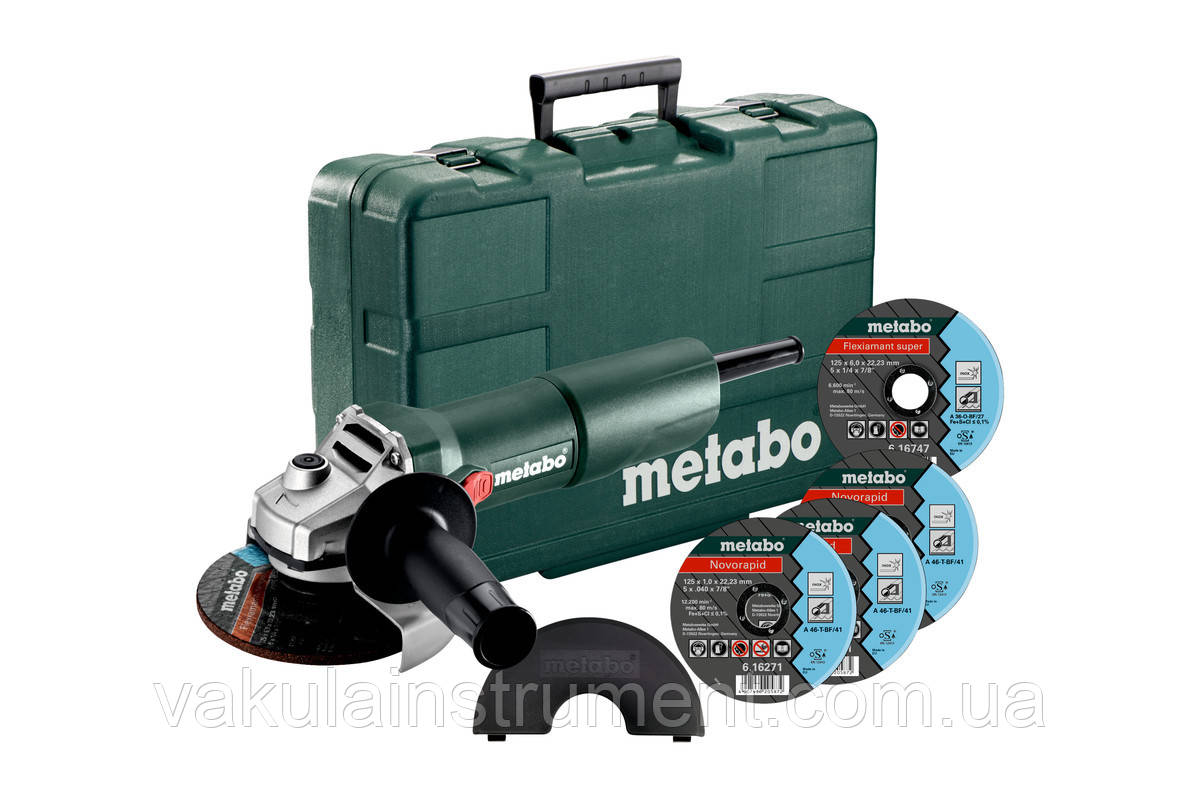Кутова шліфувальна машина Metabo W 750-125 SET (603605680)