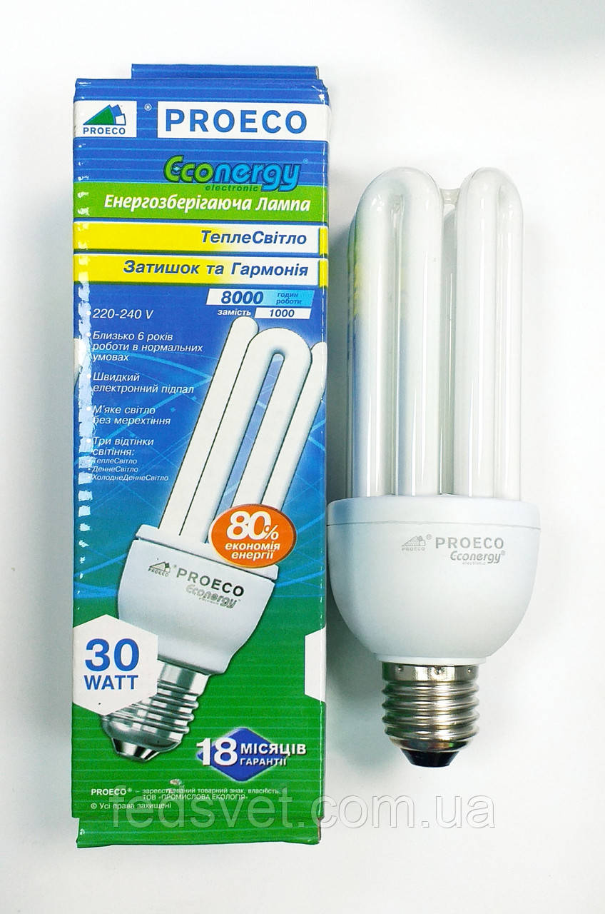 Лампа енергозберігаюча PROECO ECONOM 30W 6400К E27