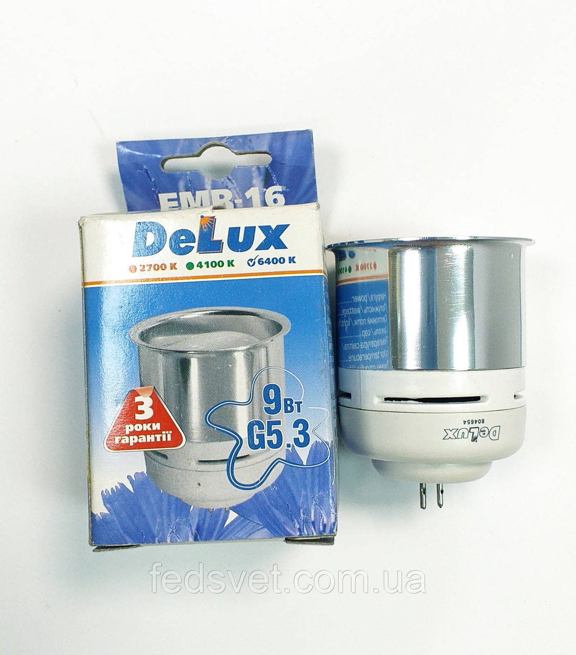 Лампа енергозберігаюча DELUX EMR-16 9W 6400К G5.3