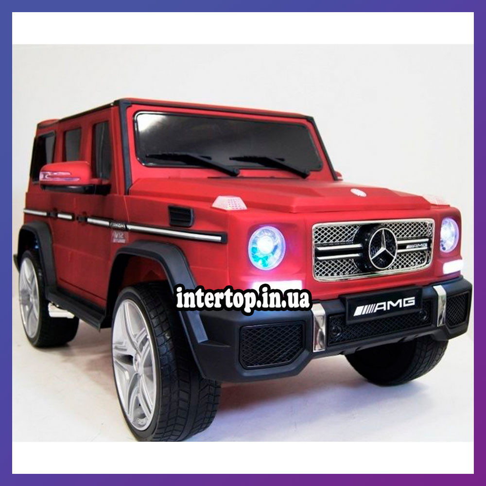 Дитячий електромобіль на акумуляторі Джип Mercedes M 3567 4WD з пультом р/у для дітей 3-8 років матовий червоний