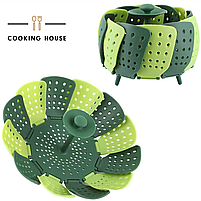 Вставка в каструлю пароварка Cooking House Lotus Steamer 26 см Зелена, фото 6