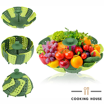 Вставка в каструлю пароварка Cooking House Lotus Steamer 26 см Зелена