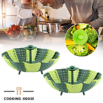 Вставка в каструлю пароварка Cooking House Lotus Steamer 26 см Зелена, фото 5