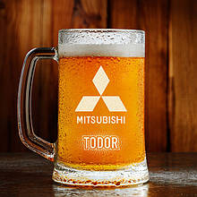 Пивний бокал з іменним гравіюванням "Mitsubishi" (0,5 л)