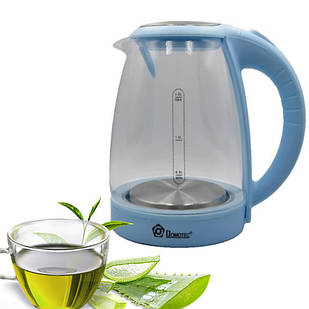 Електрочайник скляний DOMOTEC MS-8111 2 л 2200W Блакитний