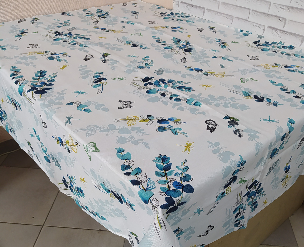 Скатертина лляна 220x150 розмір для святкового столу (N-807)