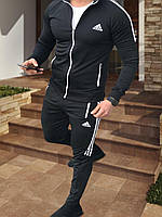 Чорний чоловічий спортивний костюм Adidas. Чоловічий спортивний костюм Адідас чорного кольору