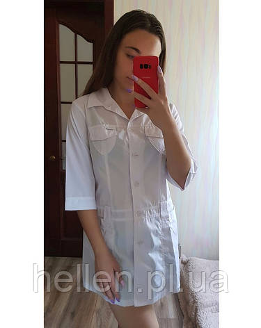 Халат медичний білий Кокетка, фото 1