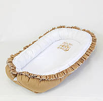 Кокон – гніздечко з непромокальним матрацом і ортопедичною подушкою BabySoon колір шоколад