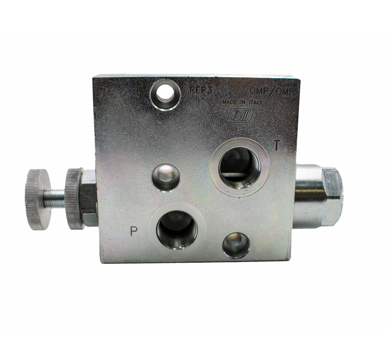 Регулятор витрати 3х лінійний стикового монтажу на гидромотор Oleodinamica Marchesini RFP3 1/2" OMS, фото 1