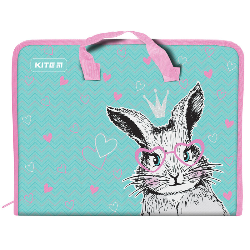 Папка на блискавці А4 Kite з ручками Cute Bunny K21-202-01