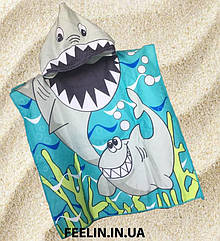"Я акула тутуруру" пончо з мікрофібри з капюшоном для дитини, гарний пляжний рушник-куточок Disney