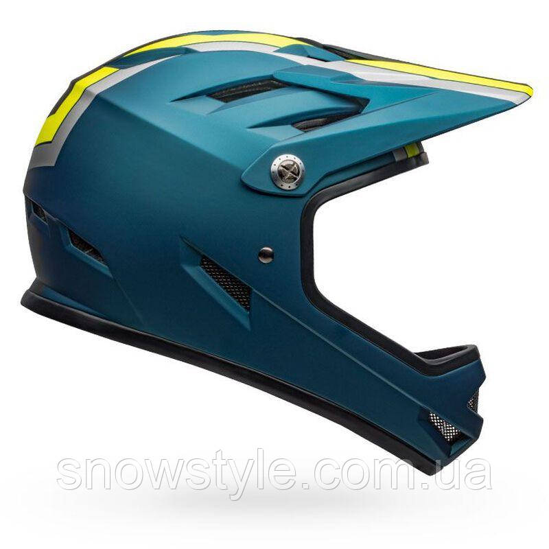 Велошолом BMX даунхіл Bell Sanction Adult Full Face Bike Helmet Agility Blue Matte/Hi-Viz Large (58-60cm)