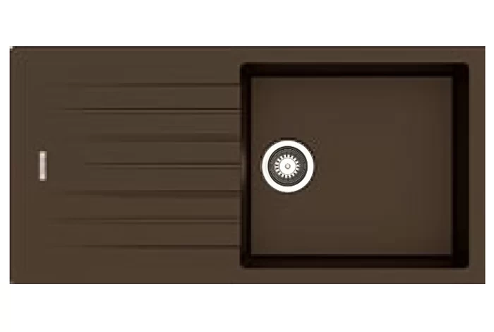 Гранітна кухонна мийка Fabiano Classic 100x50 Espresso, коричнева. одночашева з крилом (8221.301.0017)