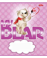 Тетрадь 12 листов линия "My Bear" фиолетовая