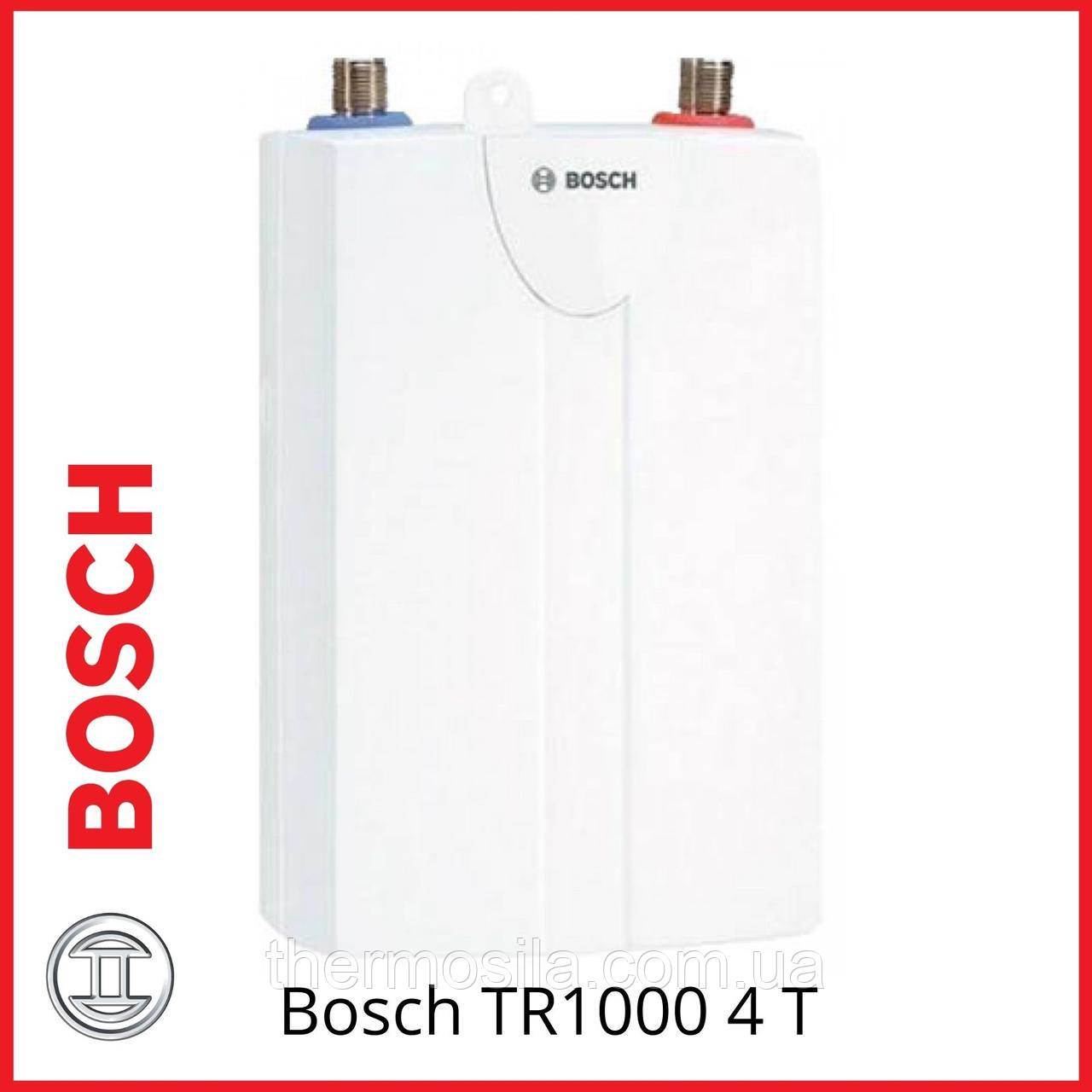 Електричний проточний водонагрівач Bosch TR1000 4 T над мийкою