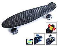 Пенни борд Penny Board Black, Светящиеся колеса