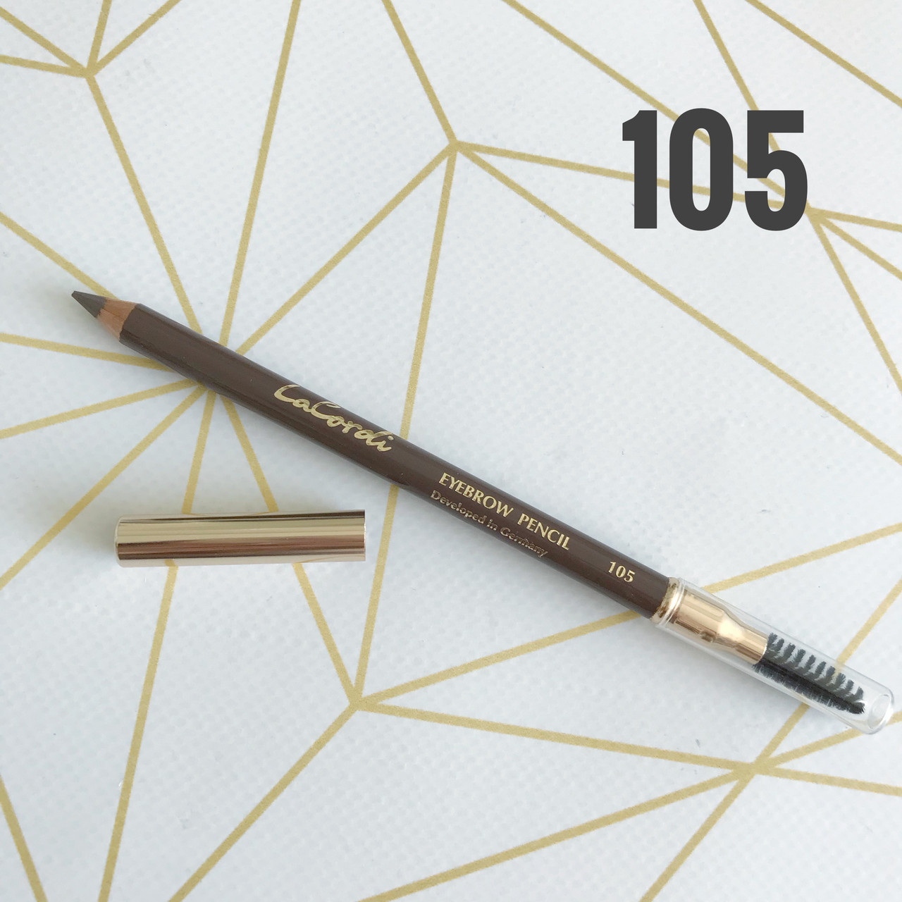 Карандаш для бровей LaCordi 105 коричневая пастель - с щёточкой - фото 1 - id-p50719978