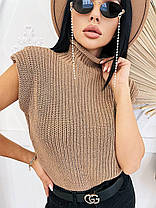 Стильна в'язана кофта жилетка з підплічниками хіт продажів 2024, фото 3
