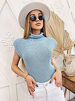 Стильна в'язана кофта жилетка з підплічниками хіт продажів 2024, фото 4