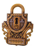 Ключница деревянная резная "Замок с ключами" 30×22×2см (34134)