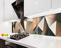 Наклейка на кухонный фартук 60 х 200 см, фотопечать с защитной ламинацией абстракция, треугольные фигуры