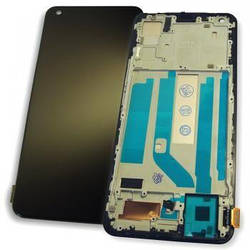 Дисплей для Vivo X50, модуль у зборі (екран і сенсор) з рамкою — панеллю, чорний, TFT