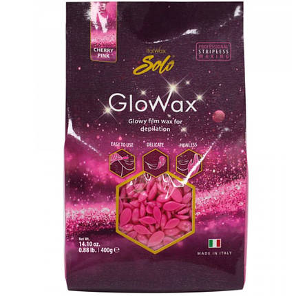 Віск у гранулах для обличчя ItalWax Solo GloWax, 400 г рожева вишня, фото 1